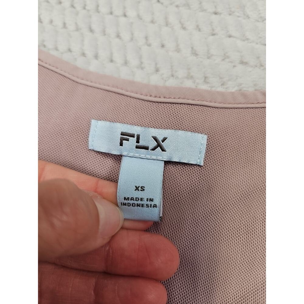 FLX Dress Womens XS Pink Athletic Sleeveless 3/4 Zip Shorts Underneath - Picture 4 of 9